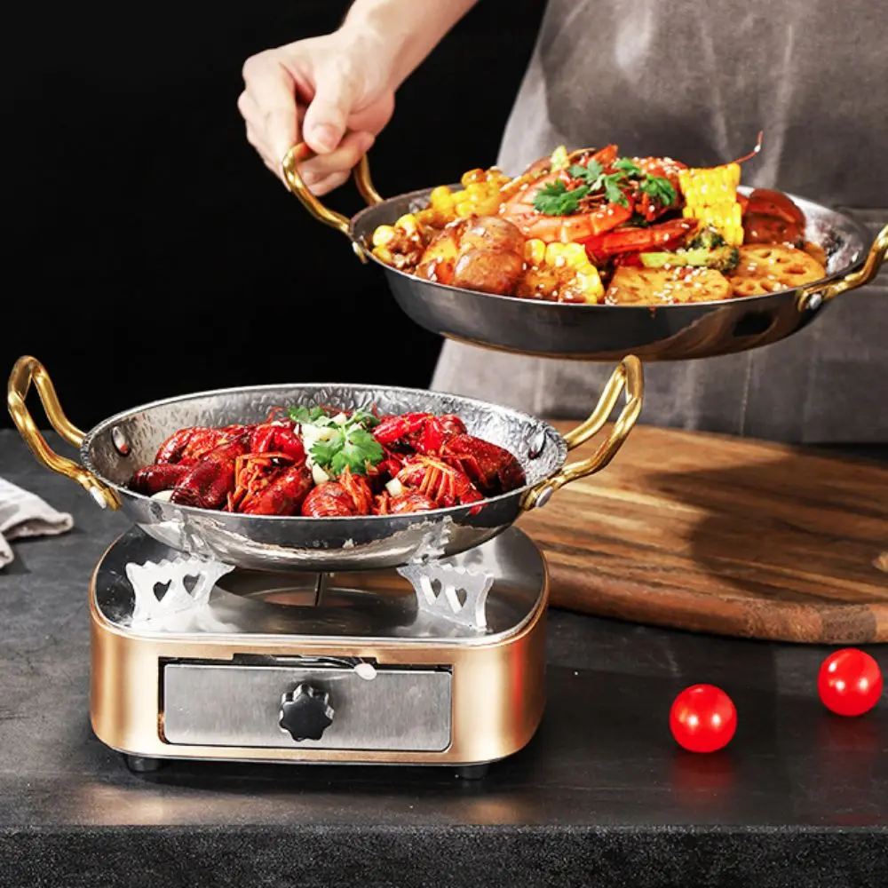 Stainless Steel Hammer Grain Seafood Paella Pan Flat Bottom Thickened Seafood Rice Pot Gold/Silver Binaural Handle Noodle Pot
Stainless Steel Hammer Grain Seafood Paella Pan Flat Bottom Thickened Seafood Rice Pot Gold/Silver Binaural Handle Noodle Pot