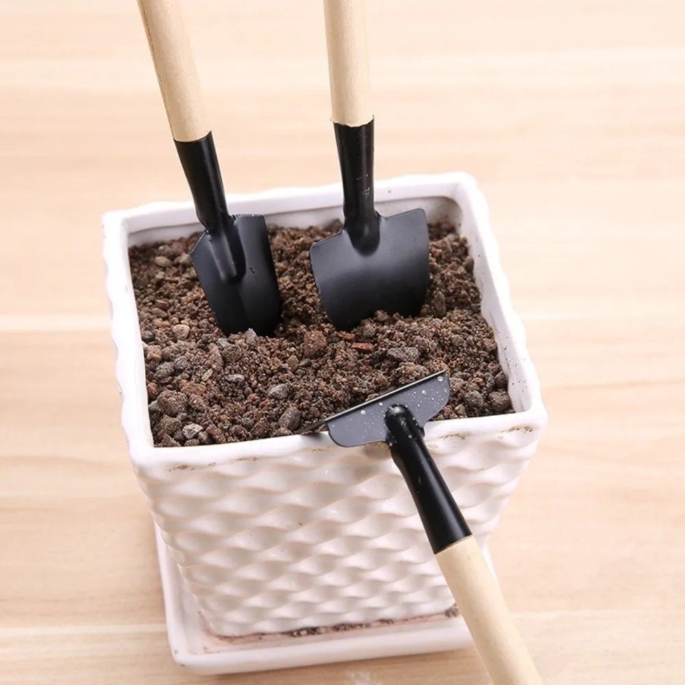 Multi-functional Mini Garden Planting Tool Set Wood Handle Sturdy Gardening Hand Tools Soil Digging Shovels Hand Rake
