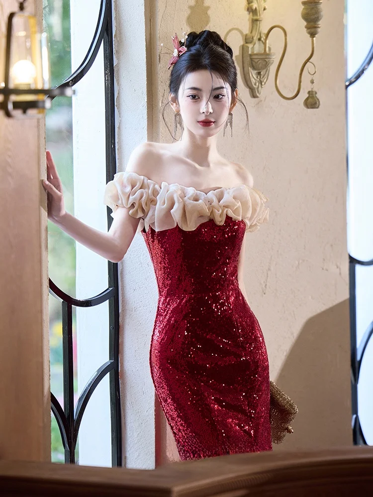 Red Luxury Evening Gown Wedding Dr Fi Tail Sle Bridal Dr for Wedding Engagement Faionable mid Waist Long Skirt
Red Luxury Evening Gown Wedding Dr Fi Tail Sle Bridal Dr for Wedding Engagement Faionable mid Waist Long Skirt