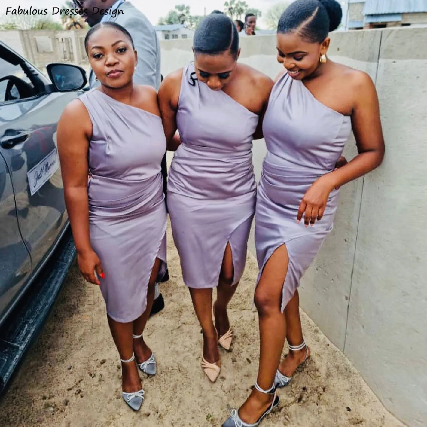 Lavender Knee Length Bridesmaid Dresses Long Mermaid One Shoulder Slit Wedding Party Dress 2025 African Women Maid Of Honor
Lavender Knee Length Bridesmaid Dresses Long Mermaid One Shoulder Slit Wedding Party Dress 2025 African Women Maid Of Honor