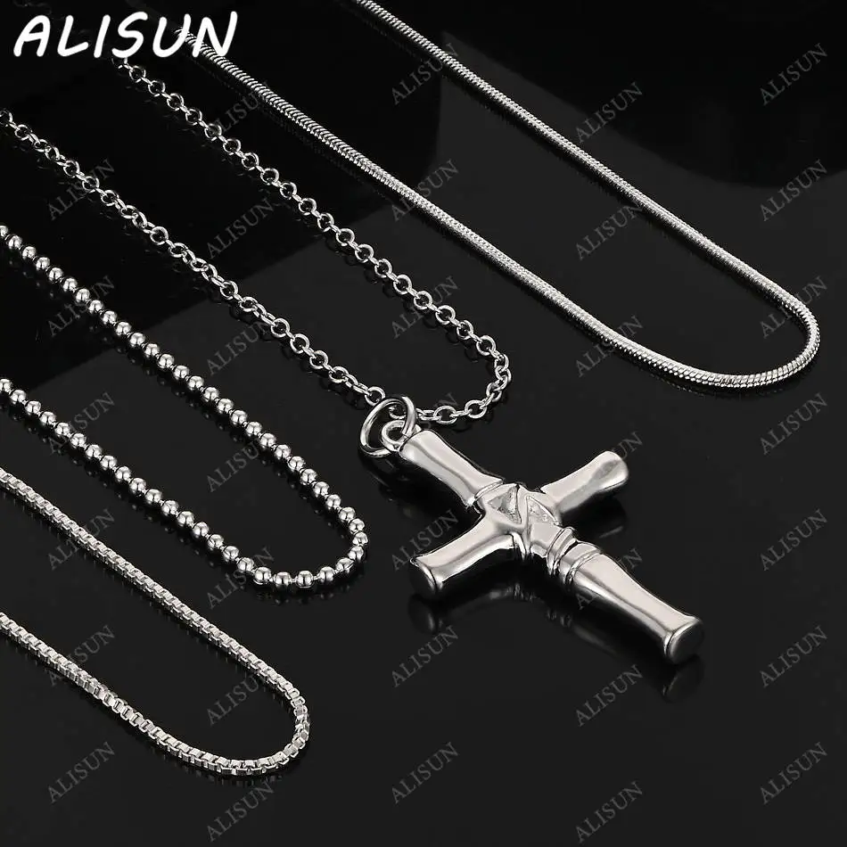 ALISUN 40-75cm 925 Sterling Silver Cross Pendant Necklace For Women Men Creativity Gifts Street All-match Party And Daily Wear
ALISUN 40-75cm 925 Sterling Silver Cross Pendant Necklace For Women Men Creativity Gifts Street All-match Party And Daily Wear
