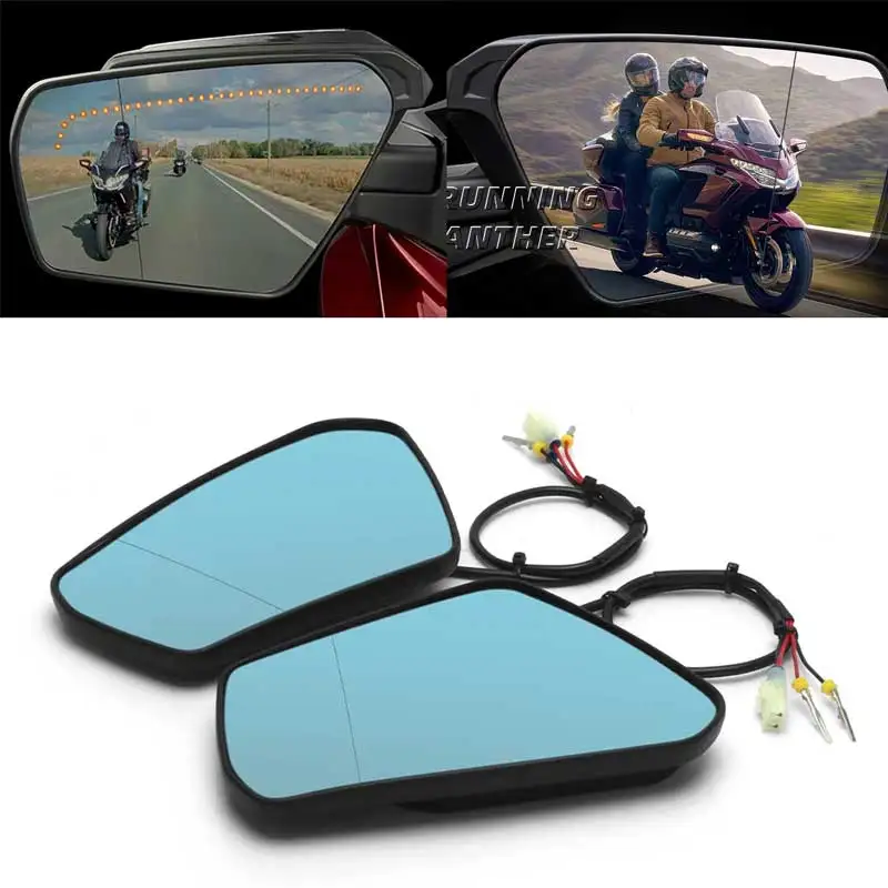 Motorcycle Extended Convex Mirrors With Sequential Turn Signals rearview mirror For Honda Gold Wing Tour DCT Airbag 2018-2025
Motorcycle Extended Convex Mirrors With Sequential Turn Signals rearview mirror For Honda Gold Wing Tour DCT Airbag 2018-2025