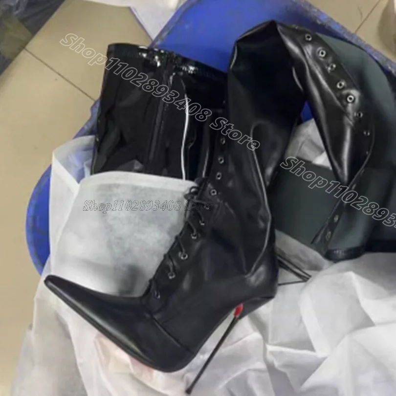 Black Metal Heels Side Zipper Boots Matte Leather Lace up Spring for Women Casual Sexy Over Knee Boots 2026 Zapatos Para Mujere
Black Metal Heels Side Zipper Boots Matte Leather Lace up Spring for Women Casual Sexy Over Knee Boots 2026 Zapatos Para Mujere