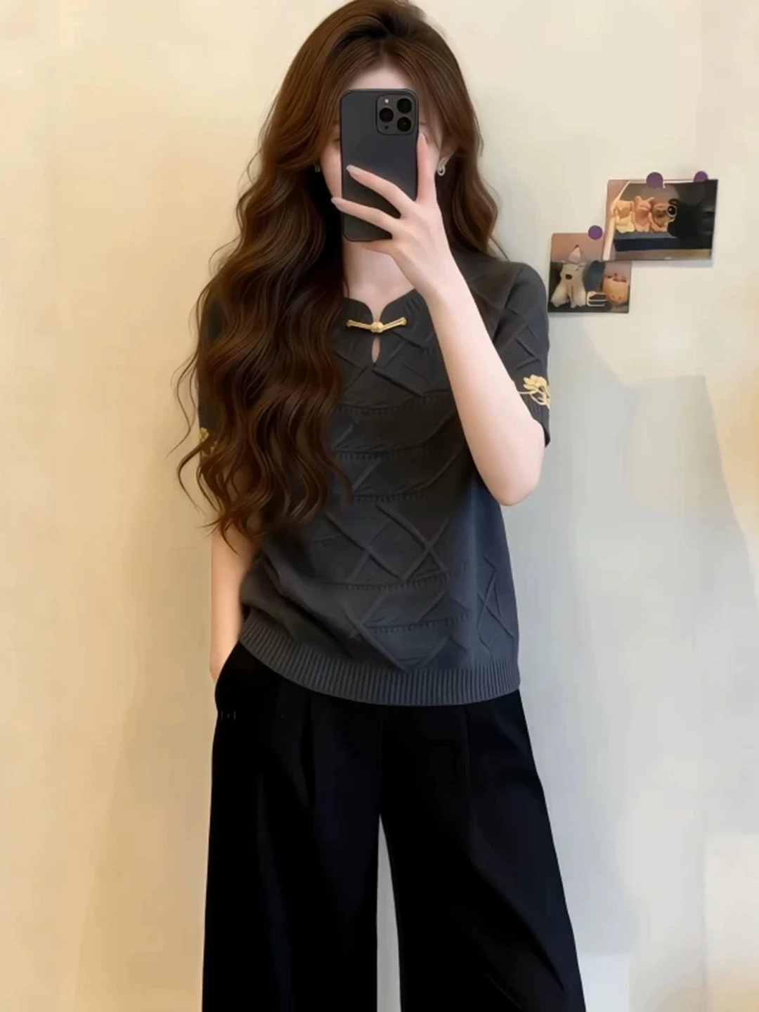 Elegant Simple Stand Collar Short Sleeve Knitted Top Women Summer plus Size Slimming Versatile Personality Upper Body Embroid...
Elegant Simple Stand Collar Short Sleeve Knitted Top Women Summer plus Size Slimming Versatile Personality Upper Body Embroid...