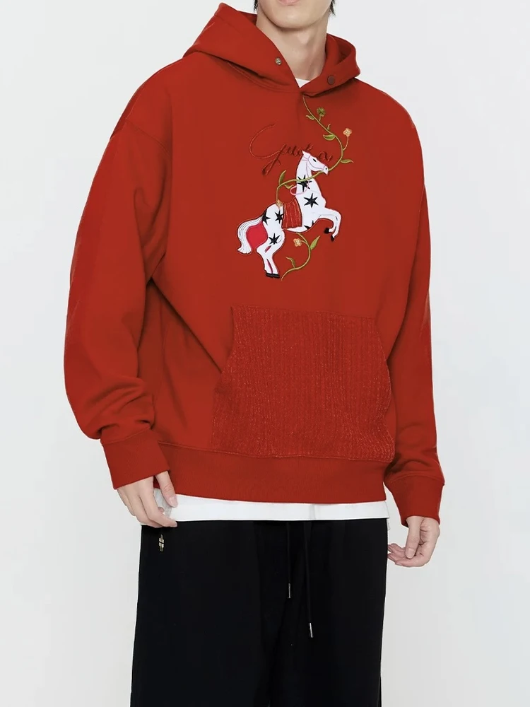 Red Embroidered Hoodie Sweatirt Men's Winter Thiened Inner Wear Base Hat irt Couple's Outerwear Youth Casual Sle
Red Embroidered Hoodie Sweatirt Men's Winter Thiened Inner Wear Base Hat irt Couple's Outerwear Youth Casual Sle