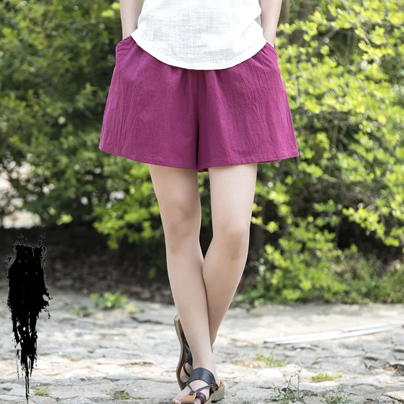 2023 New Spring Summer Women Cosy Cotton Linen Short Pants Elastic-waist Casual Pants Female Loose Wide-leg Pants Pocket Shorts
2023 New Spring Summer Women Cosy Cotton Linen Short Pants Elastic-waist Casual Pants Female Loose Wide-leg Pants Pocket Shorts