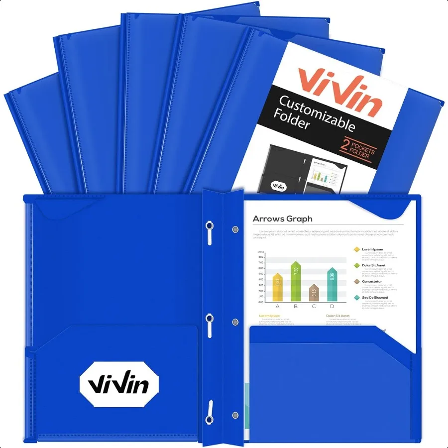 Heavy Duty Plastic Folders with Clear Front Pocket and Prongs 6 Pack 2 Pockets StayPut Tabs Hold US Letter Size Page for School
Heavy Duty Plastic Folders with Clear Front Pocket and Prongs 6 Pack 2 Pockets StayPut Tabs Hold US Letter Size Page for School