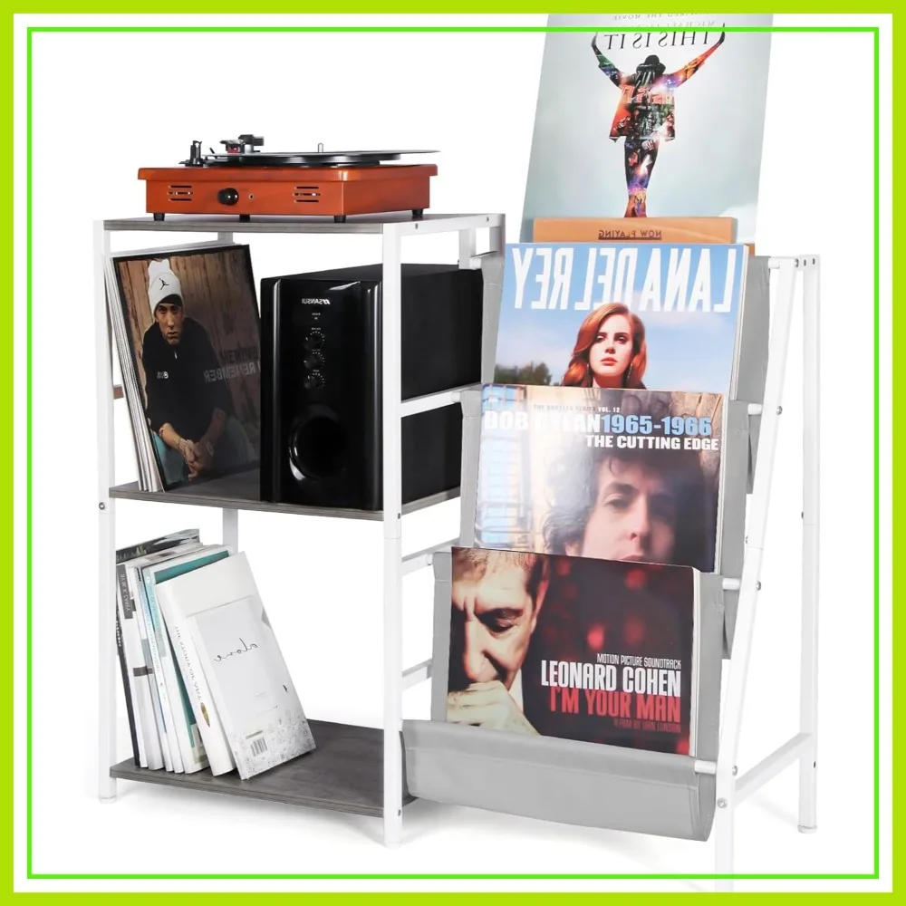 3-Tier Record Player Stand with Now Playing Holder, Turntable Storage for Living Room, Grey & White
3-Tier Record Player Stand with Now Playing Holder, Turntable Storage for Living Room, Grey & White