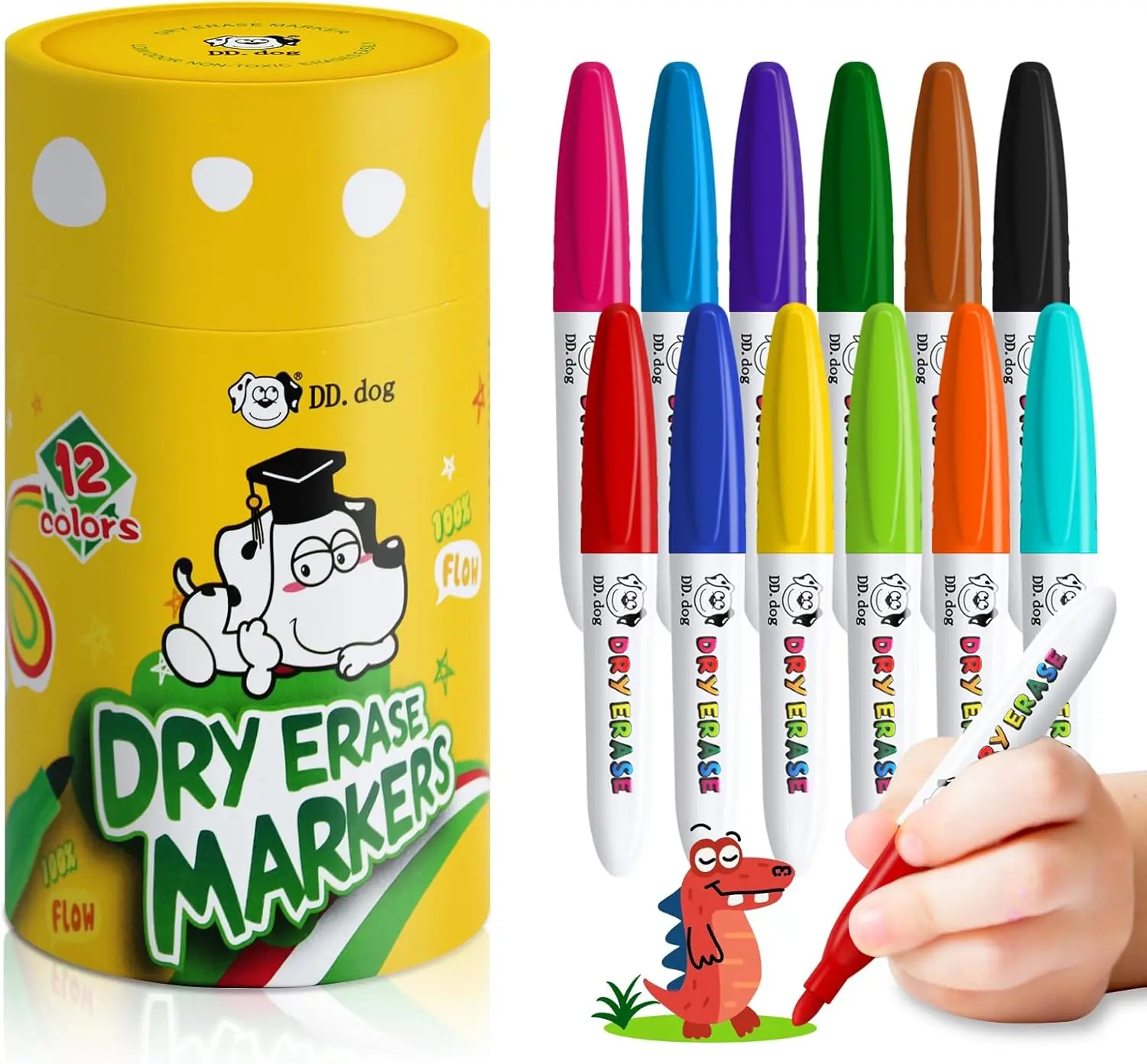 Mini Dry Erase Markers for Kids, 12 Colors Fine Tip Low-Odor Whiteboard Markers Set for Classroom Home School Art Supplies
Mini Dry Erase Markers for Kids, 12 Colors Fine Tip Low-Odor Whiteboard Markers Set for Classroom Home School Art Supplies