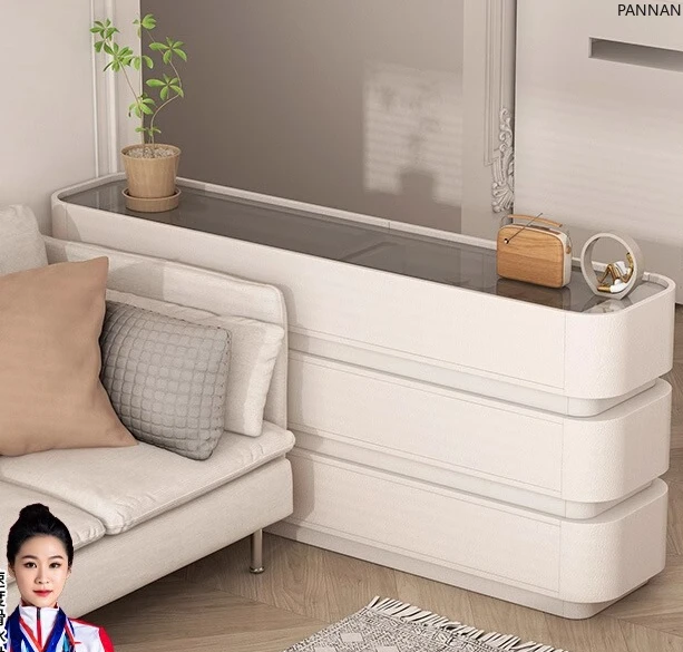 Household cream side cabinet of drawers, hall glass countertop, corner floor-to-ceiling sideboard
Household cream side cabinet of drawers, hall glass countertop, corner floor-to-ceiling sideboard