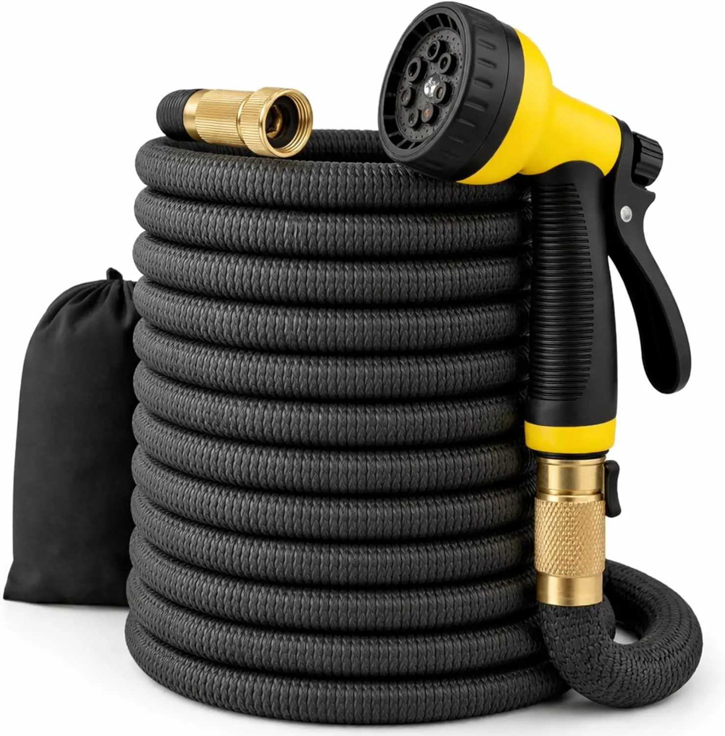 100ft Expandable Garden Hose, 3750D Fabric, 4-Layer Latex Core, Brass Connectors with Nozzle & Storage Bag
100ft Expandable Garden Hose, 3750D Fabric, 4-Layer Latex Core, Brass Connectors with Nozzle & Storage Bag