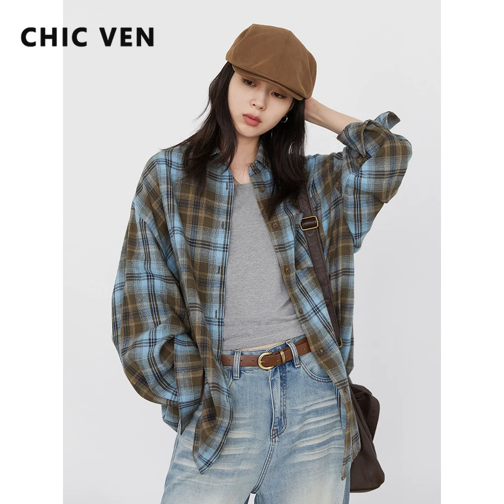 CHIC VEN женская рубашка корейская повседневная свободная рубашка в клетку с длинным рукавом пальто модные женские блузки весна осень новинка 2025
CHIC VEN женская рубашка корейская повседневная свободная рубашка в клетку с длинным рукавом пальто модные женские блузки весна осень новинка 2025