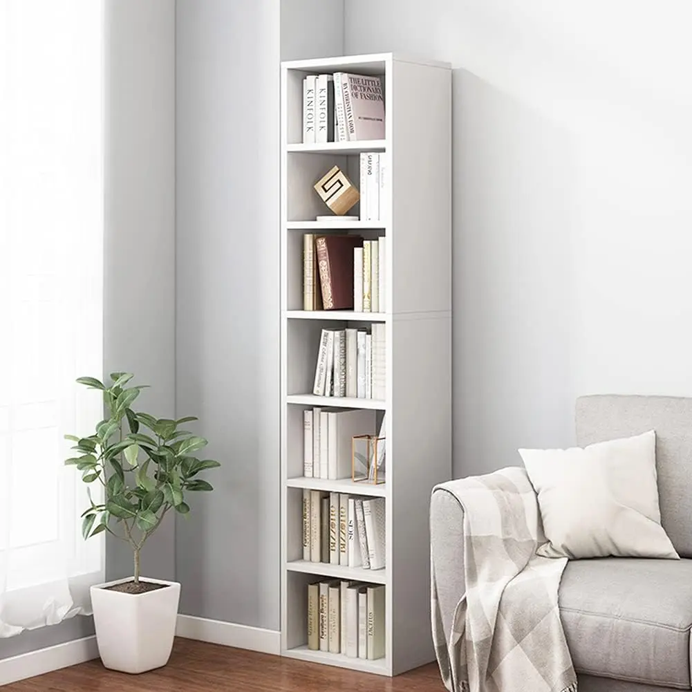 Small Narrow Corner Bookcase 59 Inches Tall, 7-Tier Open Shelves Storage Cabinet for Living Room, White
Small Narrow Corner Bookcase 59 Inches Tall, 7-Tier Open Shelves Storage Cabinet for Living Room, White