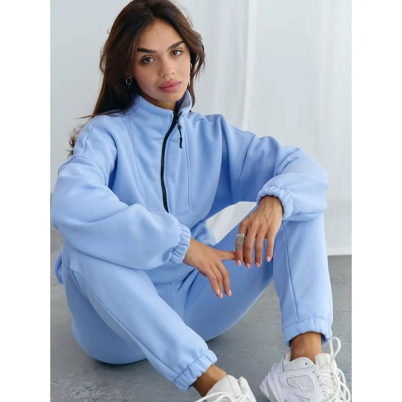 Women's Fashion and Comfort Simple Versatile Stand-up Collar Zipper Long-sleeved Solid Color Sweater Trousers Two-piece Set
Women's Fashion and Comfort Simple Versatile Stand-up Collar Zipper Long-sleeved Solid Color Sweater Trousers Two-piece Set