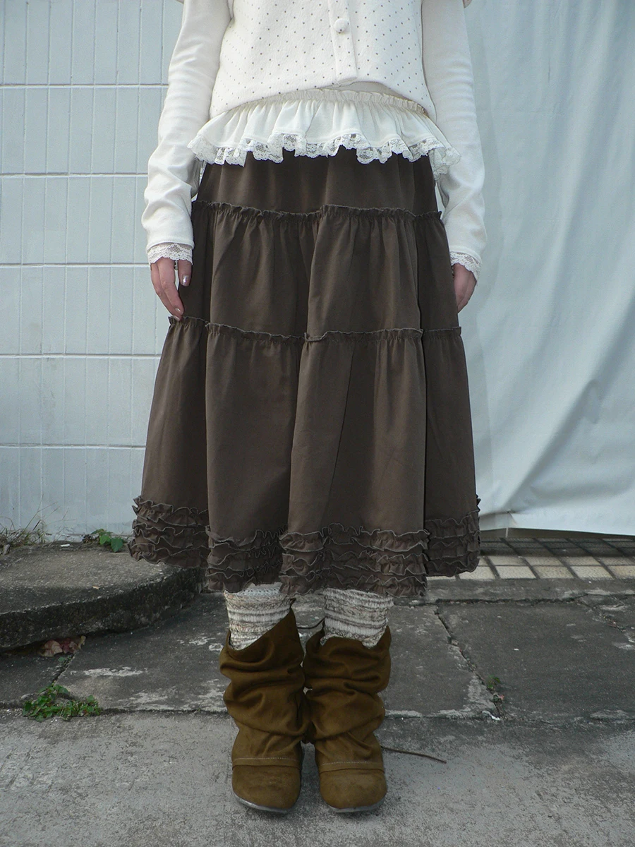 Angproject Vintage High Waist Pleated Skirt Women's Mid-Length A-Line Skirt Elastic Waist Patchwork New Arrival
Angproject Vintage High Waist Pleated Skirt Women's Mid-Length A-Line Skirt Elastic Waist Patchwork New Arrival