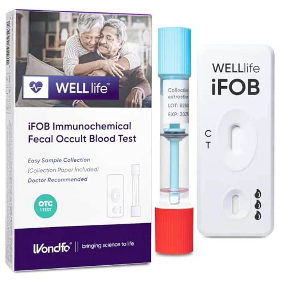 WELLlife iFOB Immunochemical Fecal Occult Blood Test, Colon Screening Test Kit Stool Test at Home Easy to Use, 1 Test Detect Hi
WELLlife iFOB Immunochemical Fecal Occult Blood Test, Colon Screening Test Kit Stool Test at Home Easy to Use, 1 Test Detect Hi