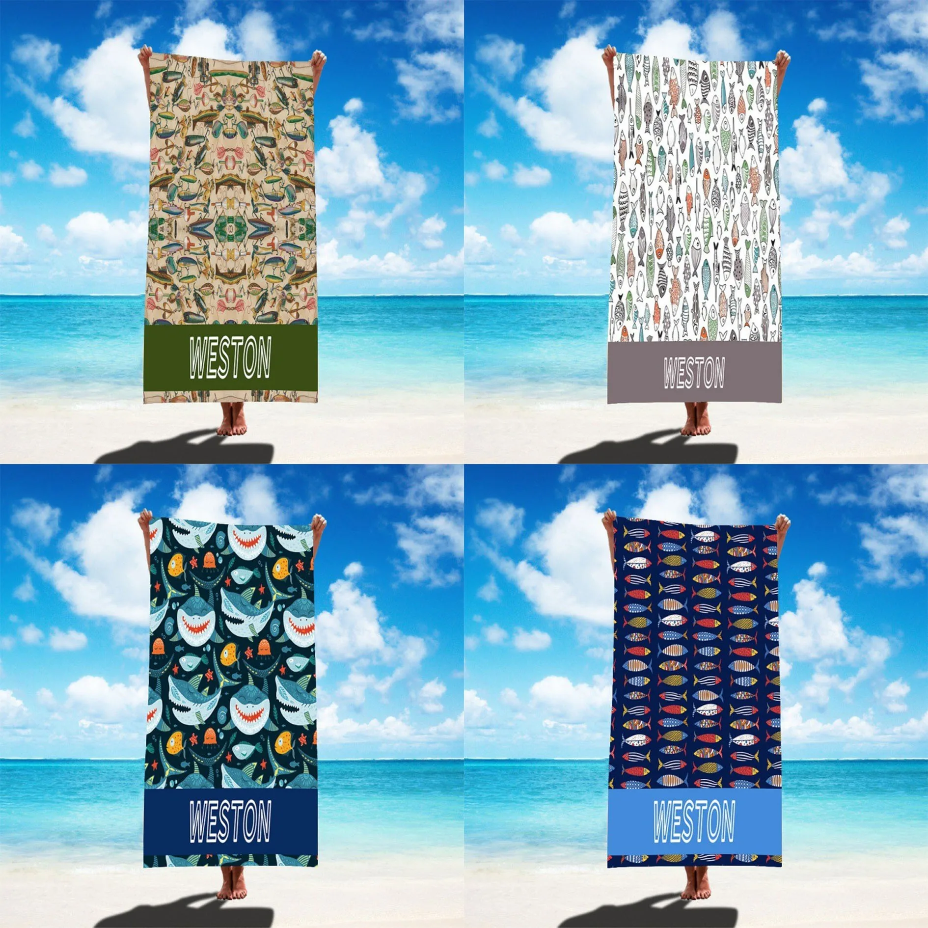 Fish Beach Towel Personalized Ocean Life Polyester Bath Towel Quick Drying Sandless Blanket for Summer Vacation Pool
Fish Beach Towel Personalized Ocean Life Polyester Bath Towel Quick Drying Sandless Blanket for Summer Vacation Pool