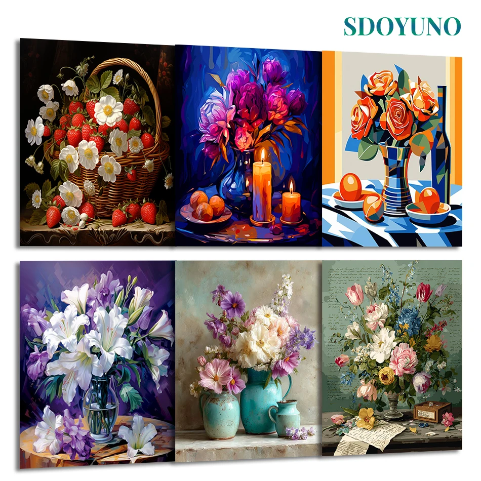 SDOYUNO Painting Paints By Numbers Oil Art Desktop vase flower handmade digital oil painting set restaurant decoration painting
SDOYUNO Painting Paints By Numbers Oil Art Desktop vase flower handmade digital oil painting set restaurant decoration painting