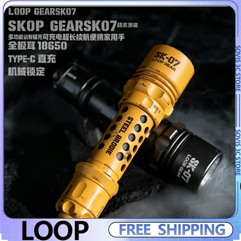 Loop Gear Sk07 Tactical Flashlight Rechargeable ultra long endurance portable tactical flashlight Retro Military Style Outdoor
Loop Gear Sk07 Tactical Flashlight Rechargeable ultra long endurance portable tactical flashlight Retro Military Style Outdoor
