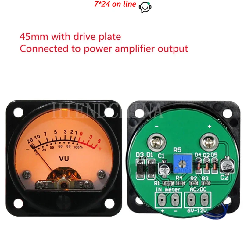 ZV-04 45mm With Drive VU Meter With Warm Yellow Backlight Sound Pressure Meter+VU Level Audio Meter Driver Board DC/AC 6-12V
ZV-04 45mm With Drive VU Meter With Warm Yellow Backlight Sound Pressure Meter+VU Level Audio Meter Driver Board DC/AC 6-12V