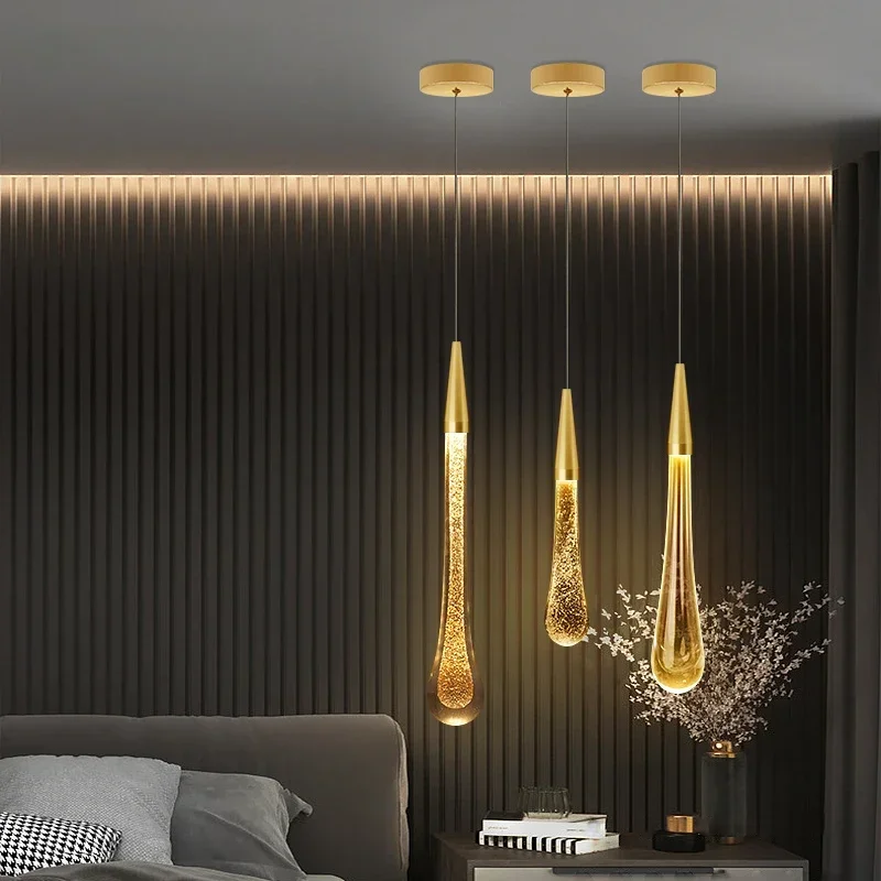 Crystal Led Pendant Lights For Bedroom Dining Room bar Water drop Chandelier Stair lamp interior decoration Hanging lamps
Crystal Led Pendant Lights For Bedroom Dining Room bar Water drop Chandelier Stair lamp interior decoration Hanging lamps