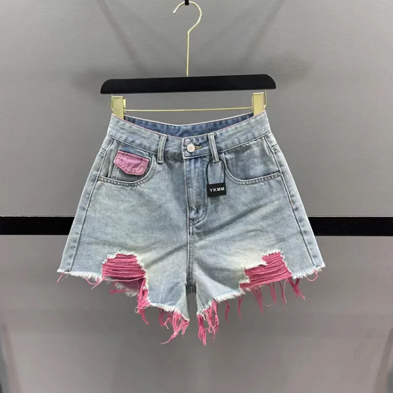 Colorful Ripped Denim Shorts for Women's Summer New High Waisted Slimming Hot Pants A-line Wide Leg Shorts for Spicy Girls
Colorful Ripped Denim Shorts for Women's Summer New High Waisted Slimming Hot Pants A-line Wide Leg Shorts for Spicy Girls