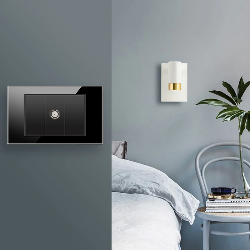 PSSRISE Black ALL Countries Universal Wall Socket 2.1A USB Type C Charger Power Socket Glass Panel TV TEL Computer Socket Switch
PSSRISE Black ALL Countries Universal Wall Socket 2.1A USB Type C Charger Power Socket Glass Panel TV TEL Computer Socket Switch