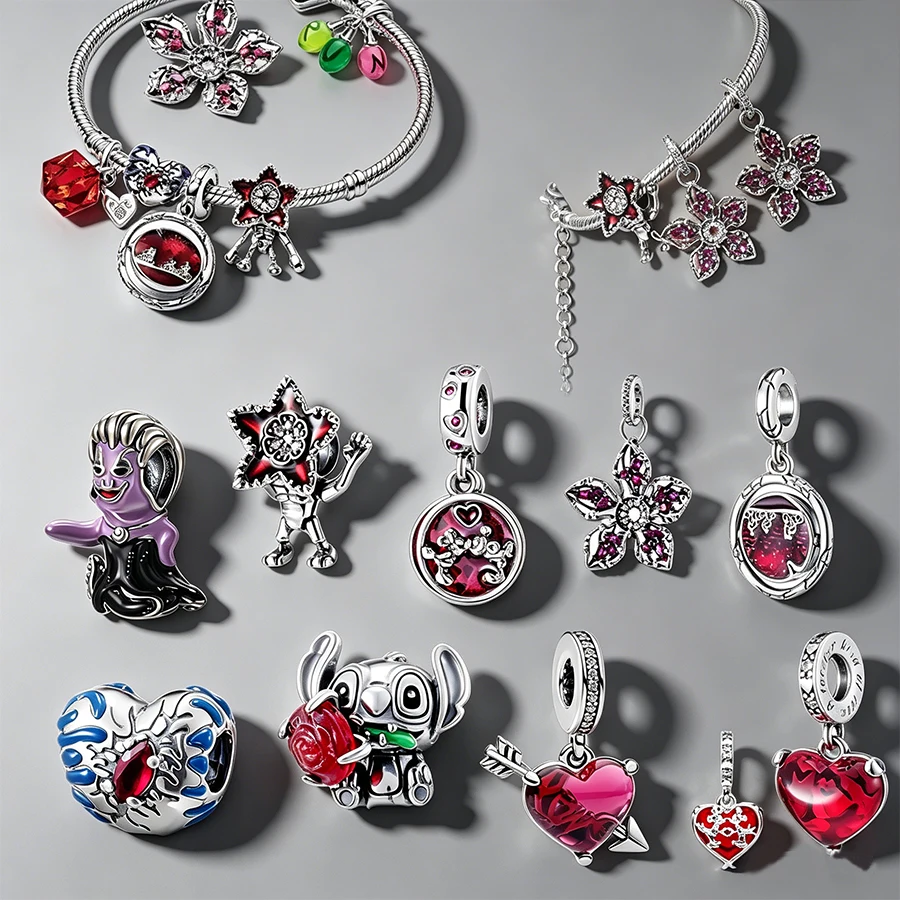 Nuevos dijes de Plata de Leyde Disney con Stitch y Corazón para Pulsera, Cuentas de Flor de Cerezo Rojas, Colgante DIY, Regalo
Nuevos dijes de Plata de Leyde Disney con Stitch y Corazón para Pulsera, Cuentas de Flor de Cerezo Rojas, Colgante DIY, Regalo