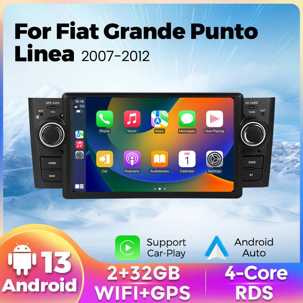 Autoradio 1 Din Android 13 Carplay AUTO For Fiat Grande Punto Linea 2007-2015 Car Radio GPS Navigation Multimedia Stereo Audio
Autoradio 1 Din Android 13 Carplay AUTO For Fiat Grande Punto Linea 2007-2015 Car Radio GPS Navigation Multimedia Stereo Audio