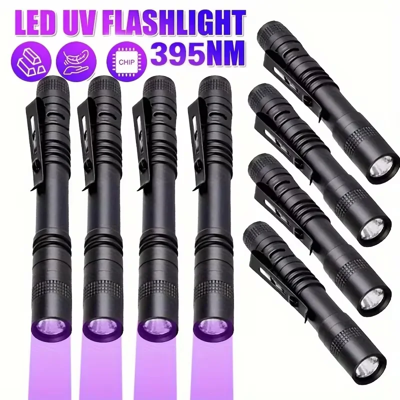 1/2PCS UV Flashlight 395nm Ultraviolet Torch With Pen Clip Portable Use AAA Batteries Light Pet Urine Scorpion Detector UV Lamp
1/2PCS UV Flashlight 395nm Ultraviolet Torch With Pen Clip Portable Use AAA Batteries Light Pet Urine Scorpion Detector UV Lamp