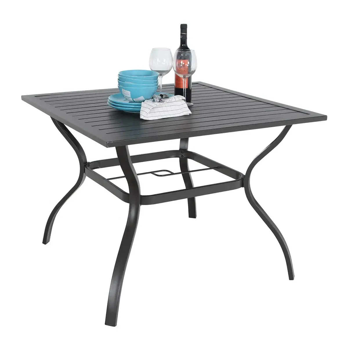 37" Patio Table for 4, Metal Outdoor Dining Table with E-Coating, Square Steel Slated Outdoor Table with 1.57", Customized
37" Patio Table for 4, Metal Outdoor Dining Table with E-Coating, Square Steel Slated Outdoor Table with 1.57", Customized