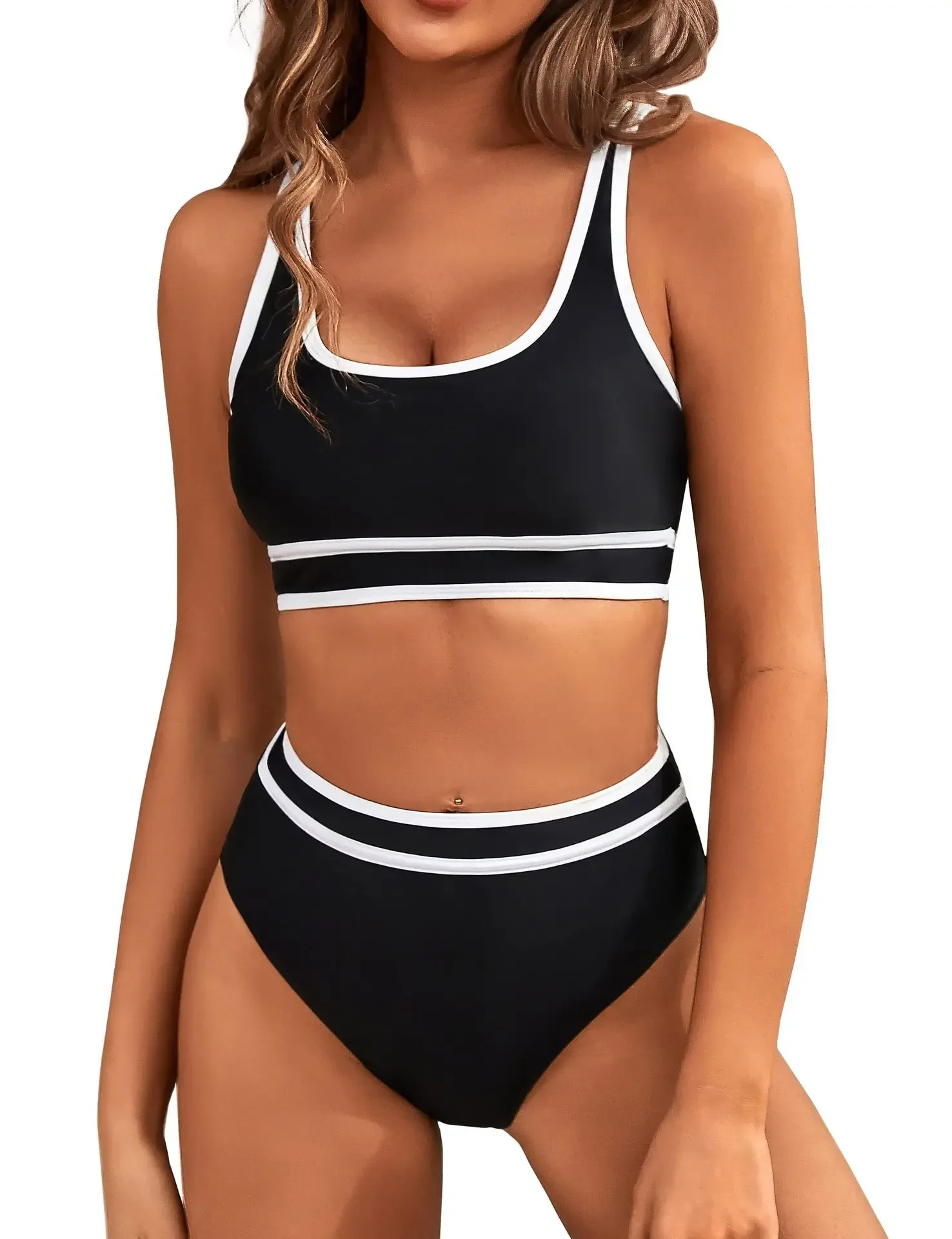Women's High Waisted Bikini Sets 2025 New Sporty Two Piece Swimsuits Color Block Cheeky High Cut Bathing Suits Summer Biquini
Women's High Waisted Bikini Sets 2025 New Sporty Two Piece Swimsuits Color Block Cheeky High Cut Bathing Suits Summer Biquini