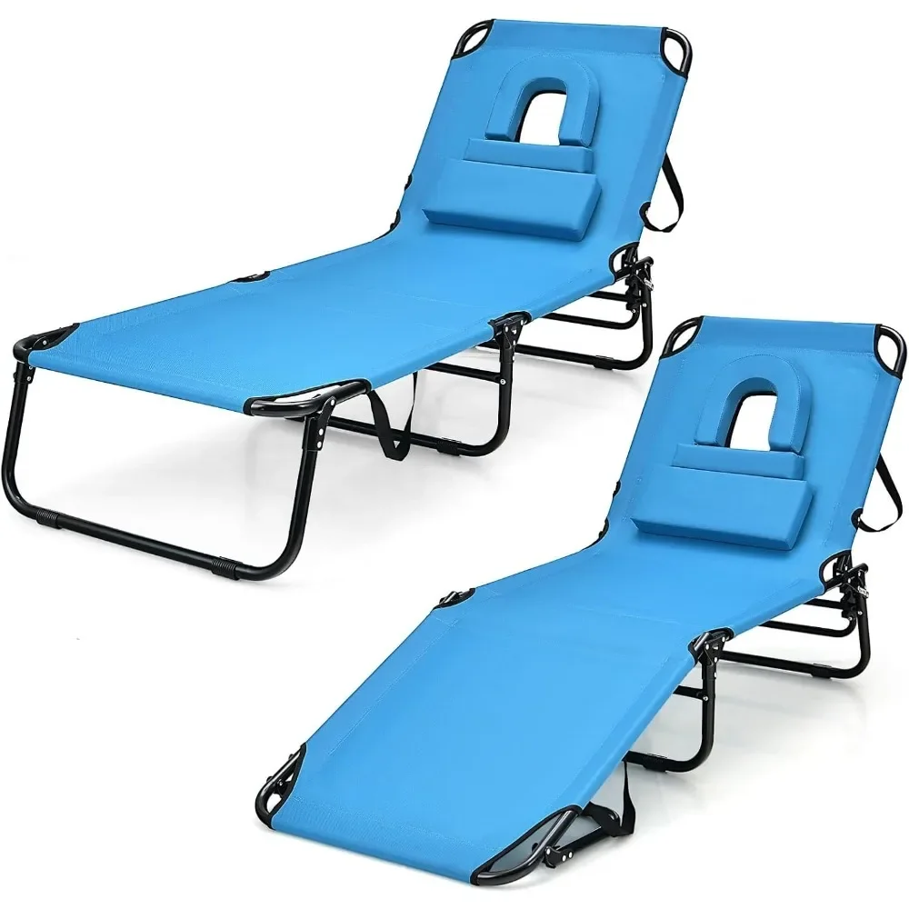 Folding Chaise Lounge Beach Chair, Face Down Tanning Chair with Face Hole Detachable Pillow,Great for Outside Pool PatioBackyard
Folding Chaise Lounge Beach Chair, Face Down Tanning Chair with Face Hole Detachable Pillow,Great for Outside Pool PatioBackyard