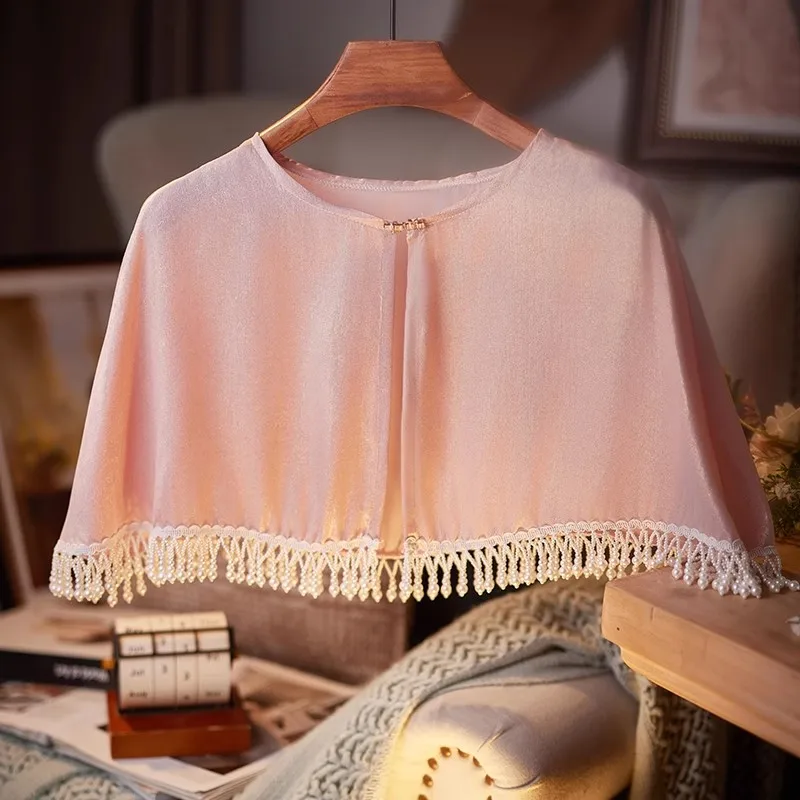 Women's Spring Autumn Vintage Pink Tassel Pashmina Female Winter Shawl Cloak Collar R2487 
Women's Spring Autumn Vintage Pink Tassel Pashmina Female Winter Shawl Cloak Collar R2487