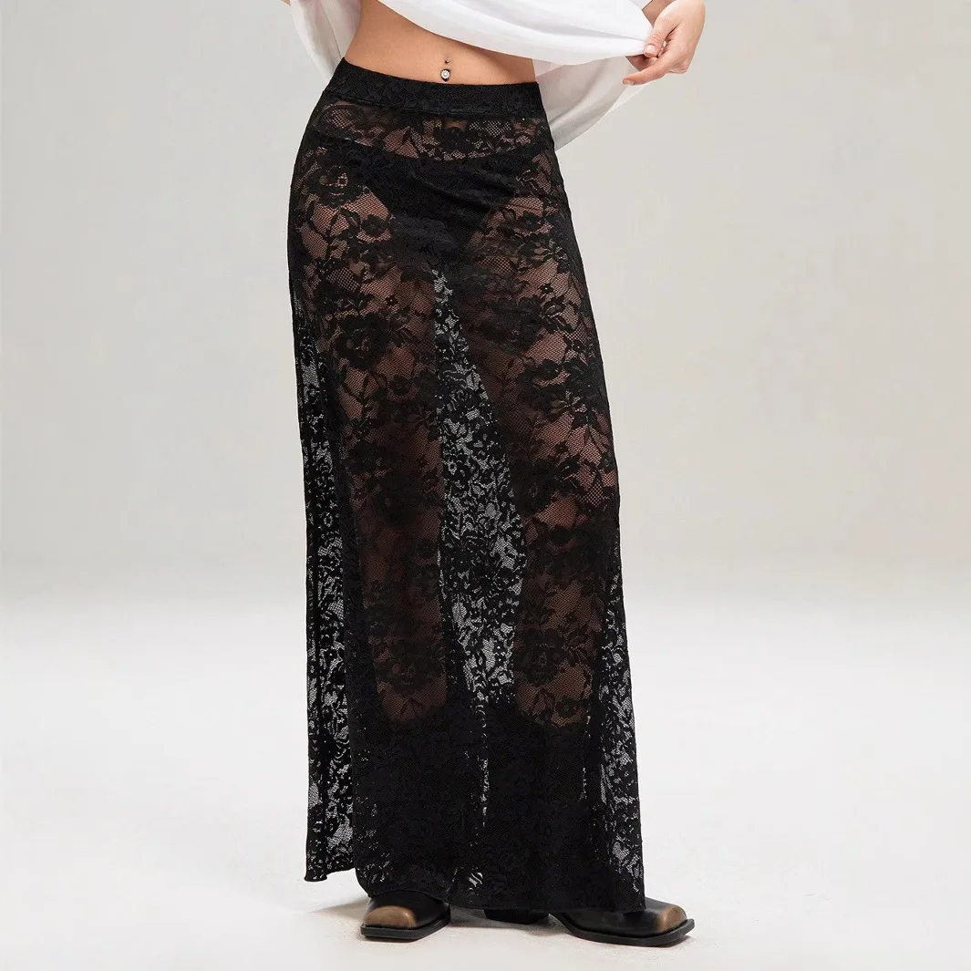 Women Clothes Spring Summer Fashionable Lace Sexy Long Skirt Street Style High Waist Hollow out Half Body Skirt
Women Clothes Spring Summer Fashionable Lace Sexy Long Skirt Street Style High Waist Hollow out Half Body Skirt