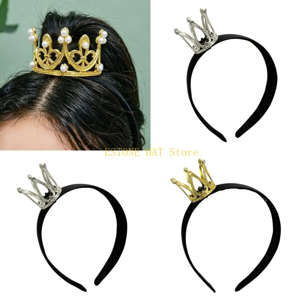 49MF Pearls Studded Princesses Party Crowns Comfortable Pearls Headpiece For Girls Birthday Celebrations
49MF Pearls Studded Princesses Party Crowns Comfortable Pearls Headpiece For Girls Birthday Celebrations