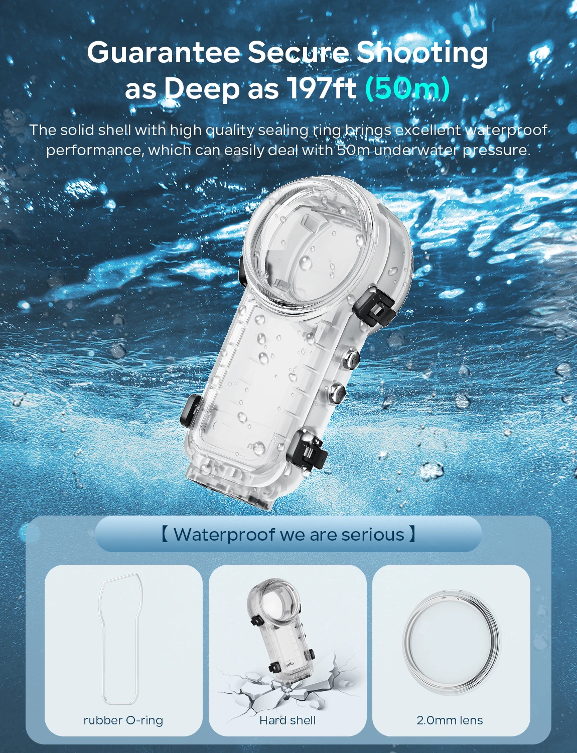 For Insta360 X4 / X5 Invisible Dive Case 50m Waterproof Housing Quick Release Mount Underwater Protective Case
For Insta360 X4 / X5 Invisible Dive Case 50m Waterproof Housing Quick Release Mount Underwater Protective Case