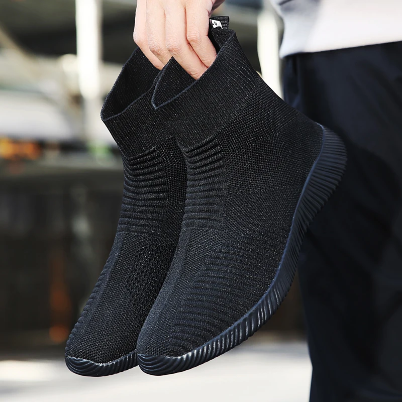 Classic Black Sock Runing Shoes for Men Women Lightweight Breathable Mesh Slip-On Jogging Sneakers High Top Men's Casual Shoes
Classic Black Sock Runing Shoes for Men Women Lightweight Breathable Mesh Slip-On Jogging Sneakers High Top Men's Casual Shoes