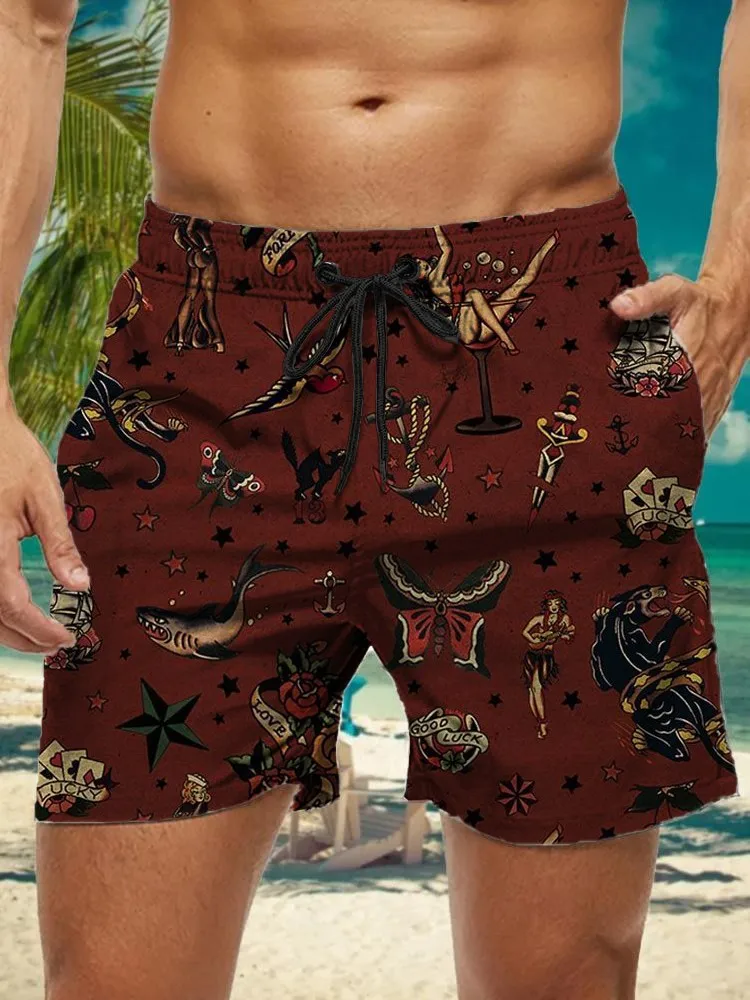 2026 Summer New 3d Tattoo Retro Print Men's Street Hip Hop Casual Shorts Men's Summer Swim Shorts Drawstring Casual Shorts
2026 Summer New 3d Tattoo Retro Print Men's Street Hip Hop Casual Shorts Men's Summer Swim Shorts Drawstring Casual Shorts