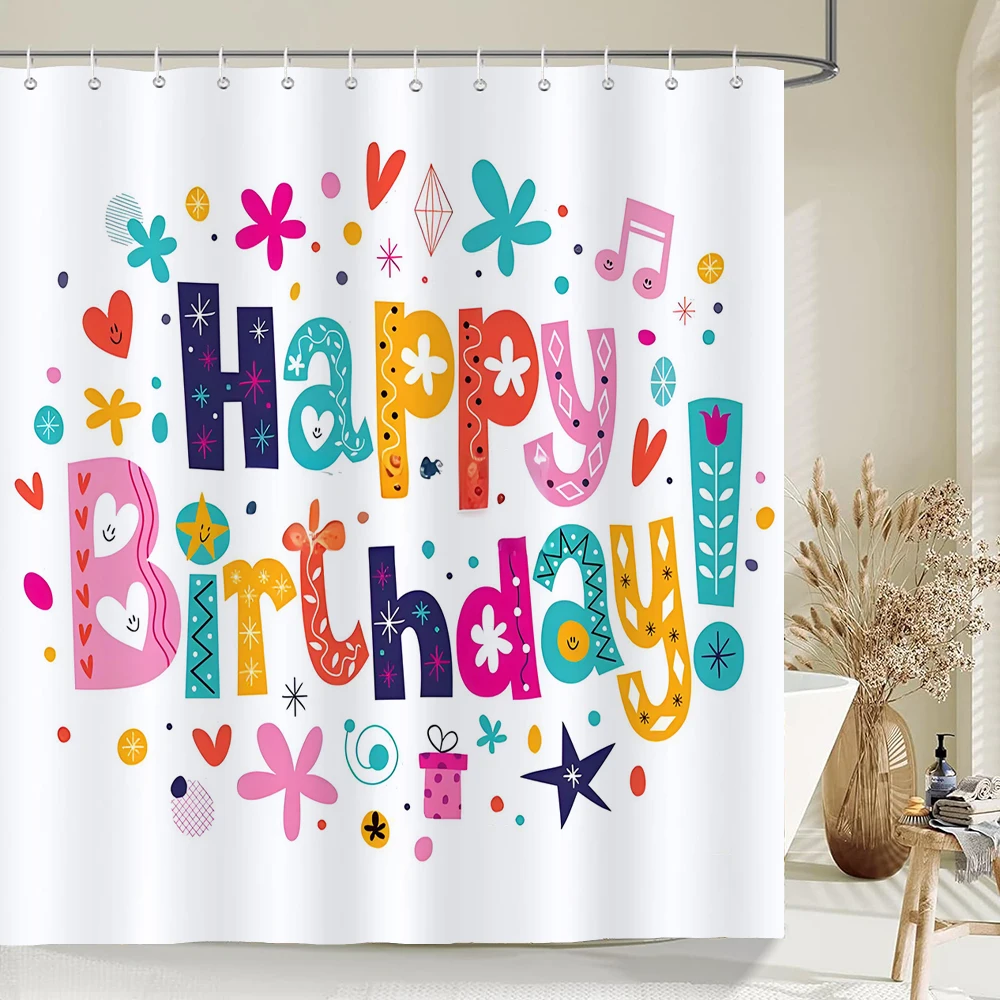 Birthday Happy Party Shower Curtains Bathroom Curtain Waterproof Bathroom Home Decor Washable Fabric Bath Screens
Birthday Happy Party Shower Curtains Bathroom Curtain Waterproof Bathroom Home Decor Washable Fabric Bath Screens
