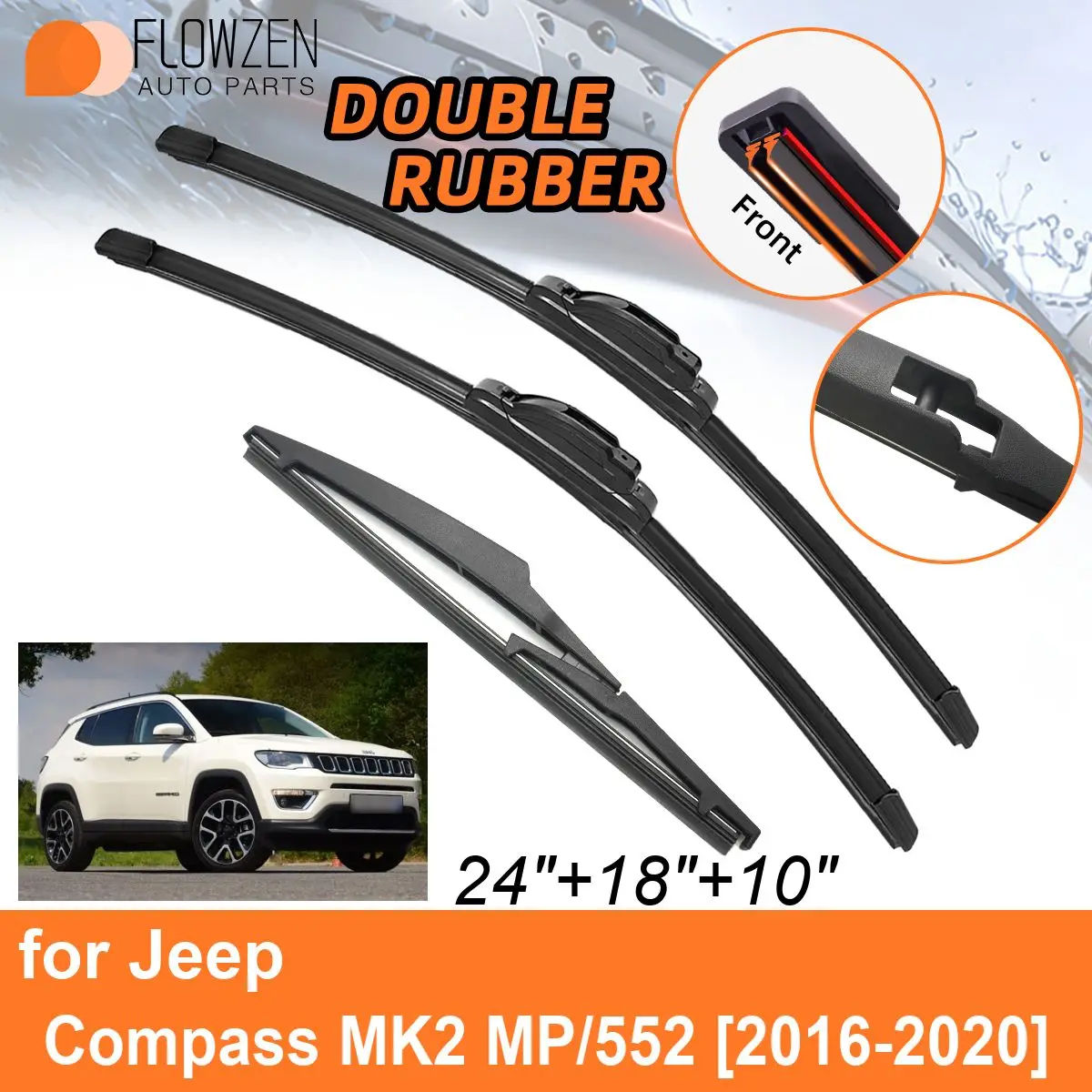 Двойные резиновые автомобильные дворники для Jeep Compass MK2 MP/552 2016-2020, аксессуары для передних и задних дворников 2016 2017 2018 2019 2020
Двойные резиновые автомобильные дворники для Jeep Compass MK2 MP/552 2016-2020, аксессуары для передних и задних дворников 2016 2017 2018 2019 2020