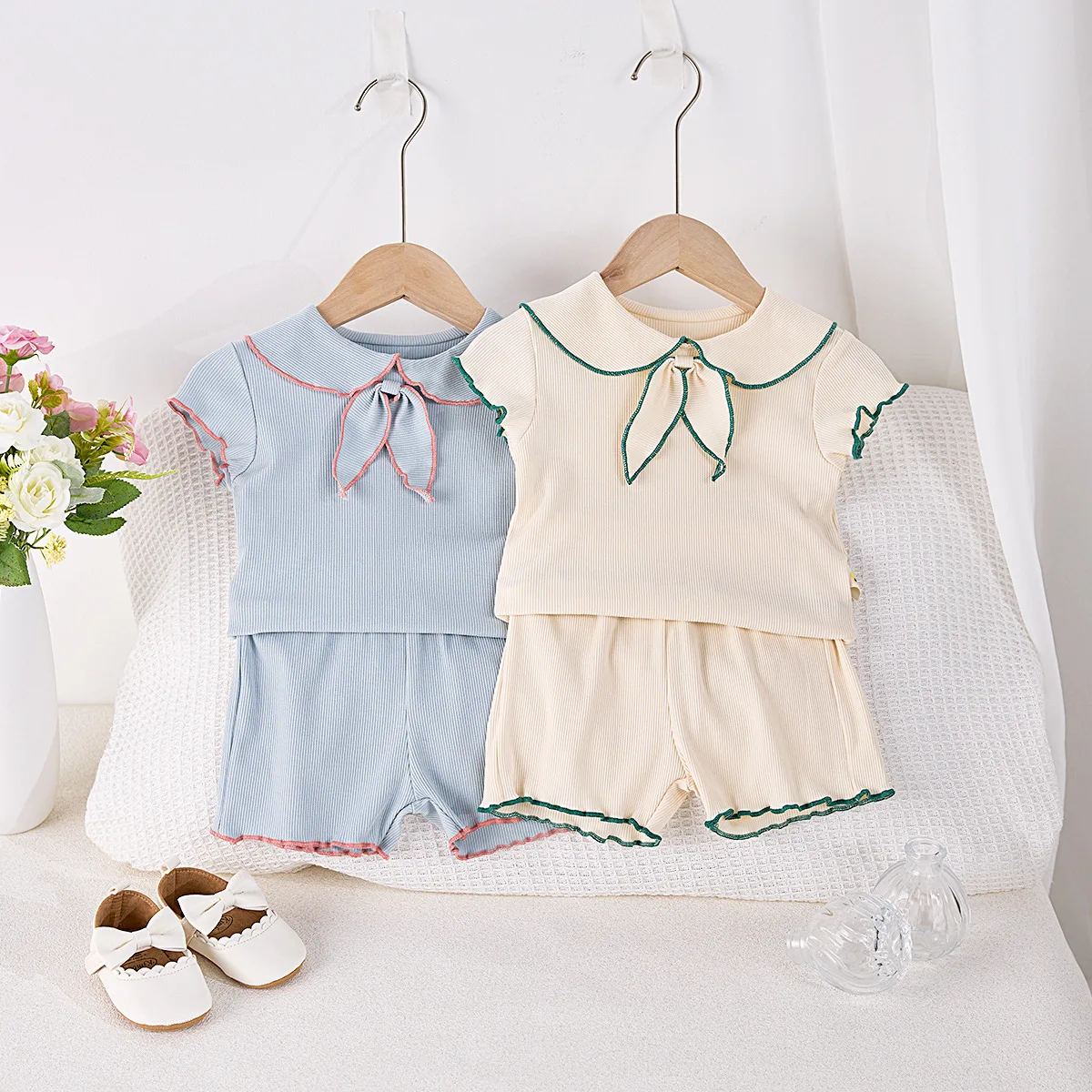 Summer 0-3Y Girls' Clothes Set contrast color Lapel T-shirt and Shorts Baby Girl 2Pcs Toddler Children's comfortable Clothes
Summer 0-3Y Girls' Clothes Set contrast color Lapel T-shirt and Shorts Baby Girl 2Pcs Toddler Children's comfortable Clothes