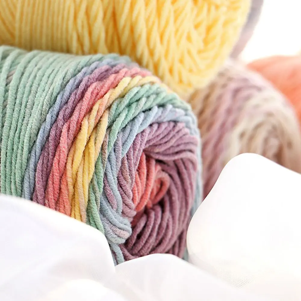 100g Soft Cotton Wool Yarn Hand-woven Material Rainbow Color Crochet Knitting Sweater Sofa Cushion Scarf DIY Tool
100g Soft Cotton Wool Yarn Hand-woven Material Rainbow Color Crochet Knitting Sweater Sofa Cushion Scarf DIY Tool