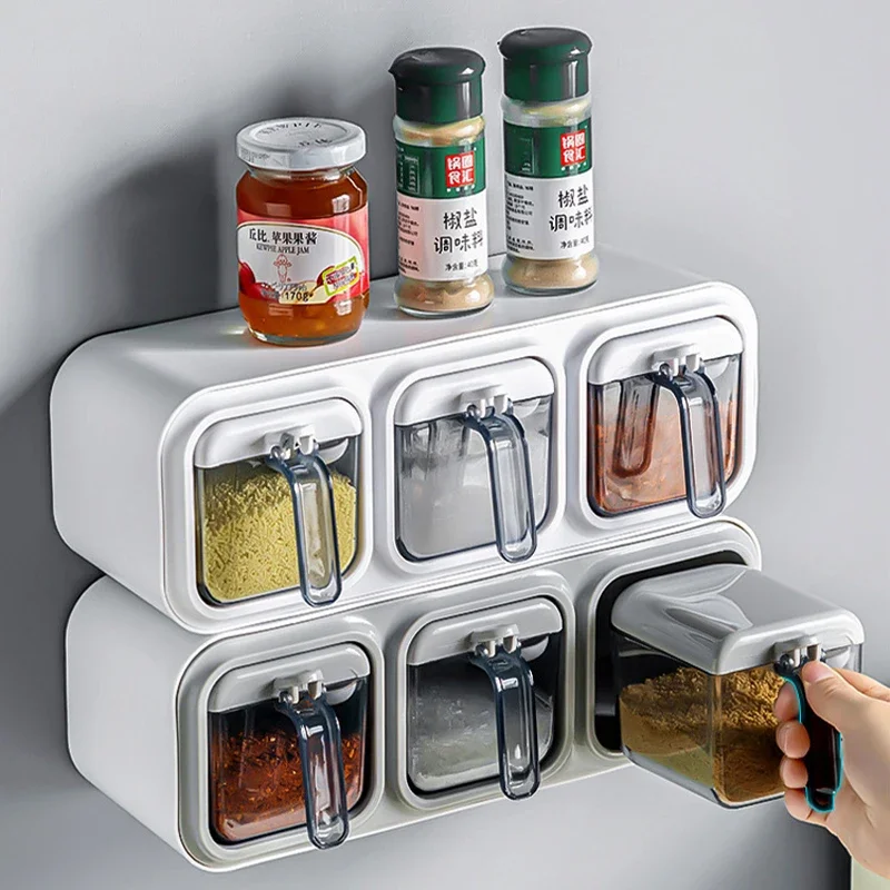 Kitchen Seasoning Box Wall Mounted Organizer Boxes Condiment Door and Organization Jars for Spices Gadgets & Garden Honey jar
Kitchen Seasoning Box Wall Mounted Organizer Boxes Condiment Door and Organization Jars for Spices Gadgets & Garden Honey jar