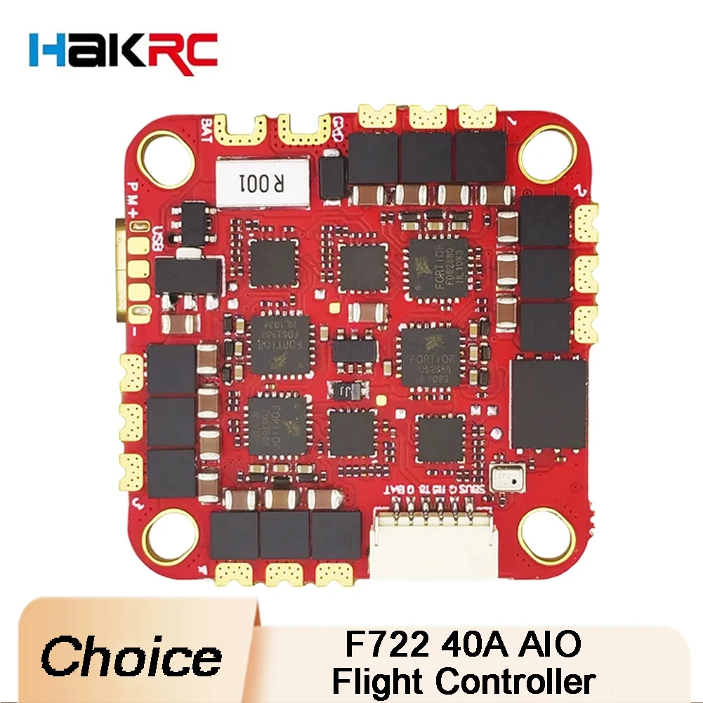 Контроллер полета HAKRC F722 40A AIO с BLHELIS 2-6S 40A 4in1 ESC ICM42688 Dual USB OSD BEC 25,5x25,5 мм для гоночного дрона RC FPV
Контроллер полета HAKRC F722 40A AIO с BLHELIS 2-6S 40A 4in1 ESC ICM42688 Dual USB OSD BEC 25,5x25,5 мм для гоночного дрона RC FPV