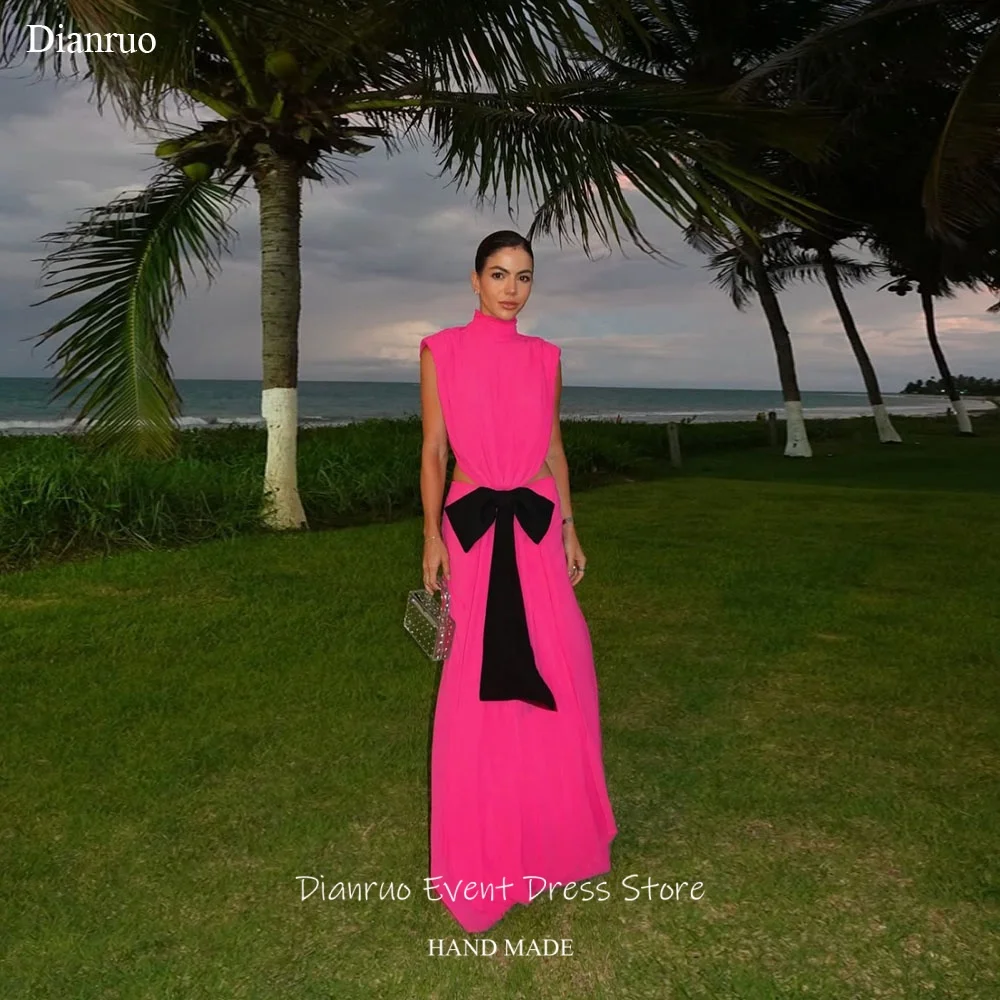 Dianruo Fuchsia Backless Evening Dresses Chiffon High Neck Robes De Soirée Sleeveless Vestidos De Fiesta Elegantes Customized
Dianruo Fuchsia Backless Evening Dresses Chiffon High Neck Robes De Soirée Sleeveless Vestidos De Fiesta Elegantes Customized