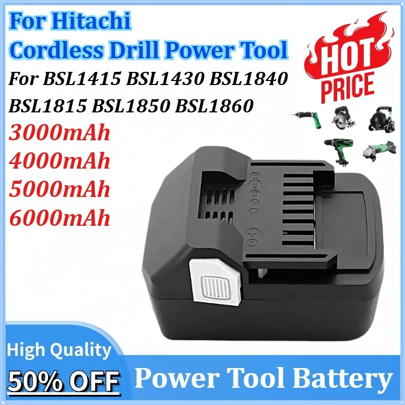 18V 6.0Ah Li-ion Rechargeable Battery for Hitachi Cordless Drill Power Tool for BSL1415 BSL1430 BSL1840 BSL1815 BSL1850 BSL1860
18V 6.0Ah Li-ion Rechargeable Battery for Hitachi Cordless Drill Power Tool for BSL1415 BSL1430 BSL1840 BSL1815 BSL1850 BSL1860