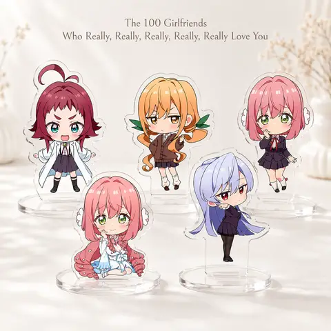 The 100 Girlfriends Who Really Love You Q Version Acrylic Stand Anime Desktop Ornament Collectible Decor Gift Keychain Cute