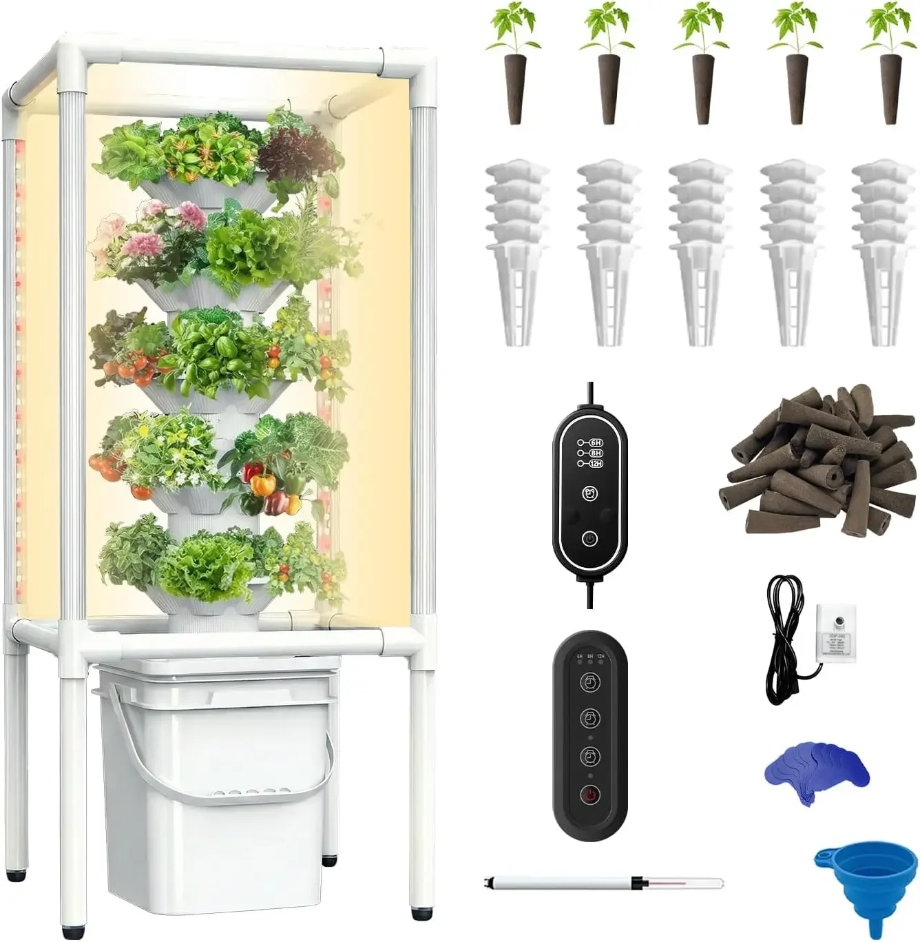Hydroponic Growing System Vertical Tower Planter Full Spectrum Grow Lights Indoor Outdoor Garden Germination Kit Vegetables Frui
Hydroponic Growing System Vertical Tower Planter Full Spectrum Grow Lights Indoor Outdoor Garden Germination Kit Vegetables Frui