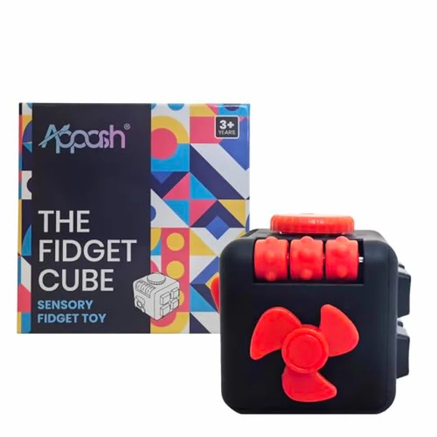 Fidget Cube - Premium 9-in-1 Ultimate Sensory Fidget Toy for Stress and Anxiety Relief Features ACU Rollers, Clickable Fan, Pen
Fidget Cube - Premium 9-in-1 Ultimate Sensory Fidget Toy for Stress and Anxiety Relief Features ACU Rollers, Clickable Fan, Pen